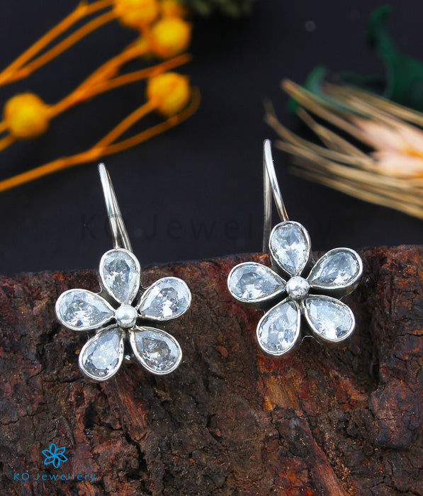 The Arpita Silver Gemstone Earrings(White)