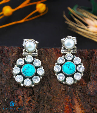 The Parisera Silver Gemstone Earrings (Turquoise)