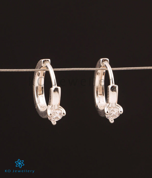 The Solitaire Silver Hoops
