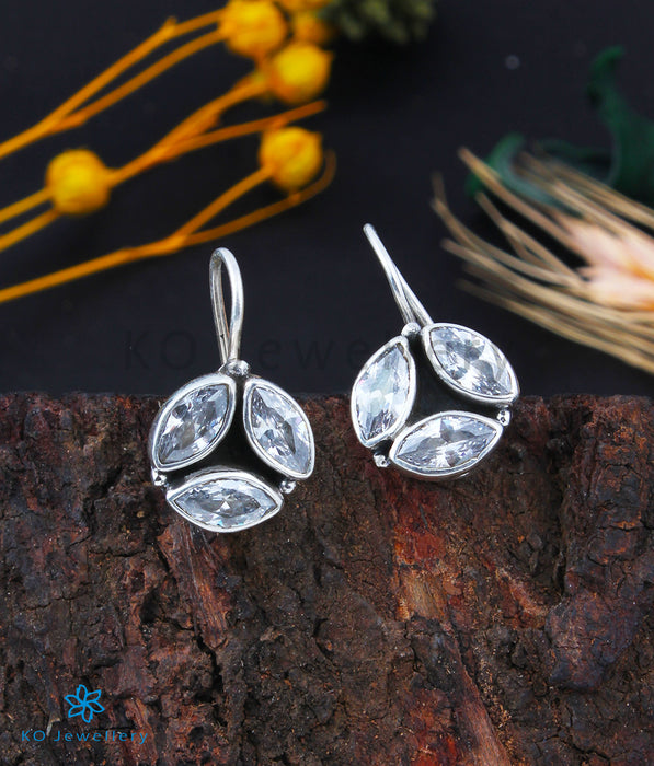 The Mia Silver Gemstone Earrings (White)