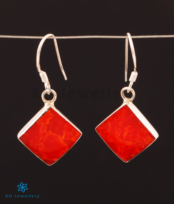 The Subtle Chic Silver Earrings (Red)