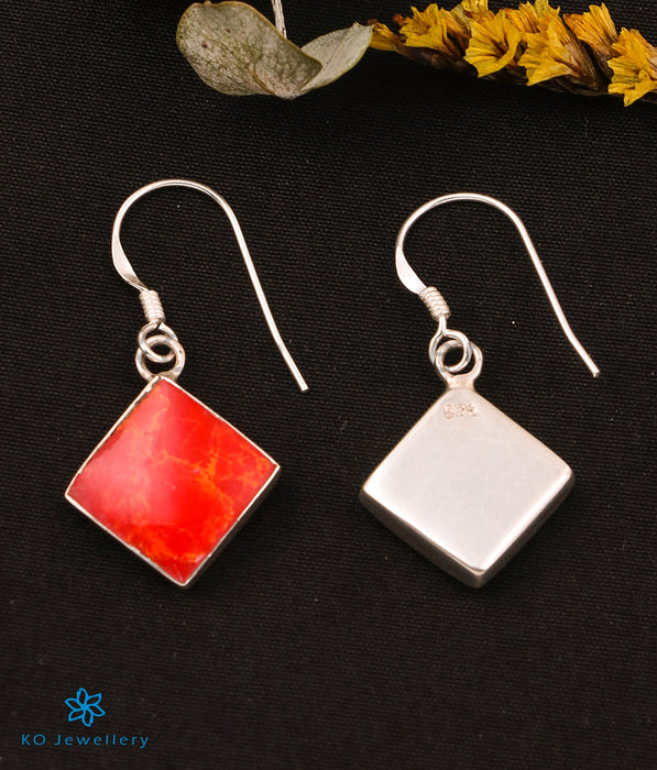 The Subtle Chic Silver Earrings (Red)