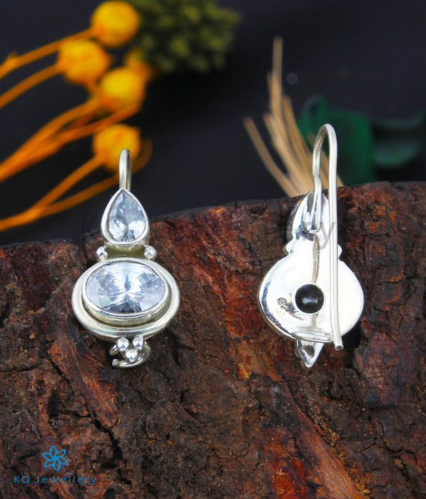 The Arya Silver Gemstone Earrings (White)