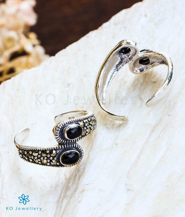 The Anna Silver Marcasite Toe-Rings