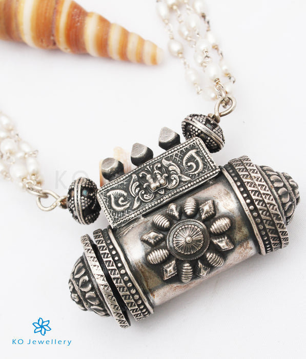 The Purvika Silver Antique Amulet Necklace