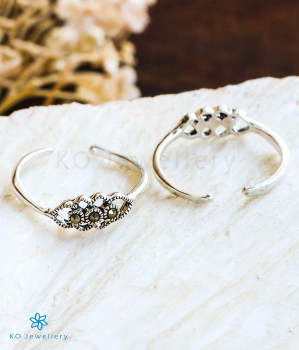 The Orla Silver Marcasite Toe-Rings