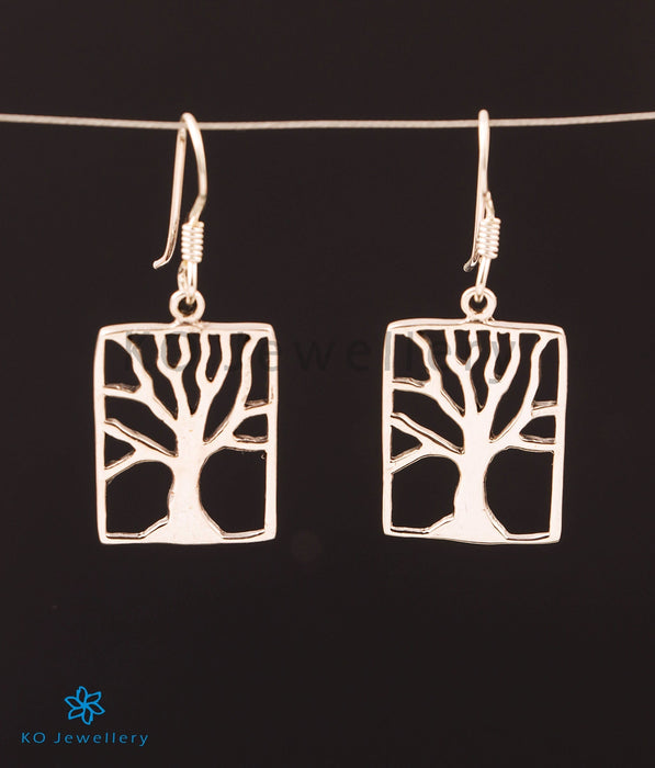 The Framed Tree Silver Earrings