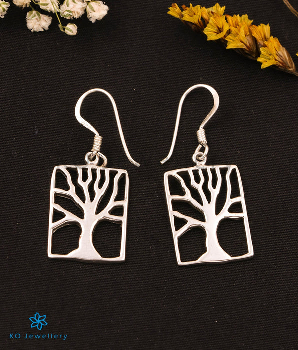 The Framed Tree Silver Earrings