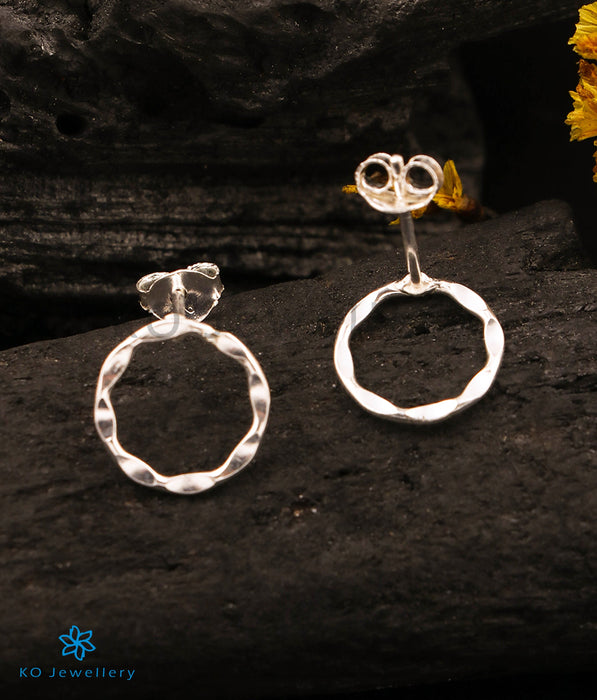 The Hammered Circle Silver Earrings