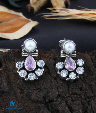 The Sarv Silver Gemstone Earrings (Pink)