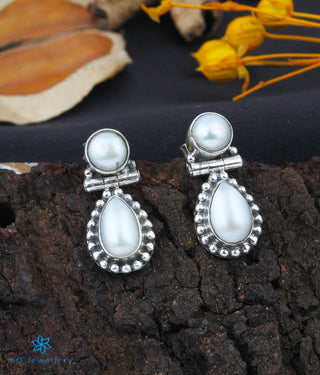 The Harita Silver Gemstone Earrings (Pearl)