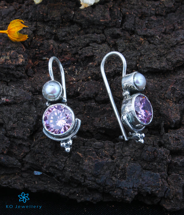 The Aza Silver Gemstone Earrings (Pink)