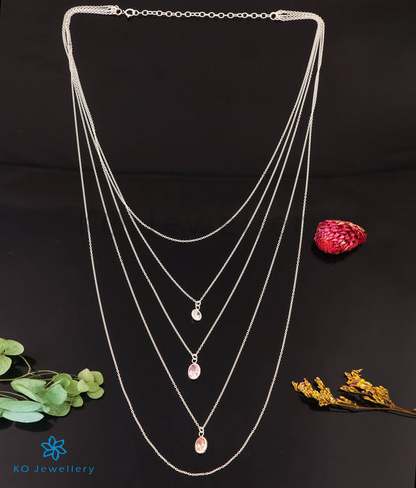 Discover Tamanvi CZ Silver Layered Necklace Set | Paksha - Paksha India