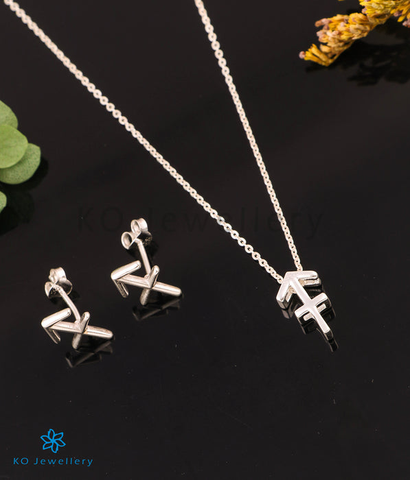 The Sagittarius Zodiac Silver Necklace Set