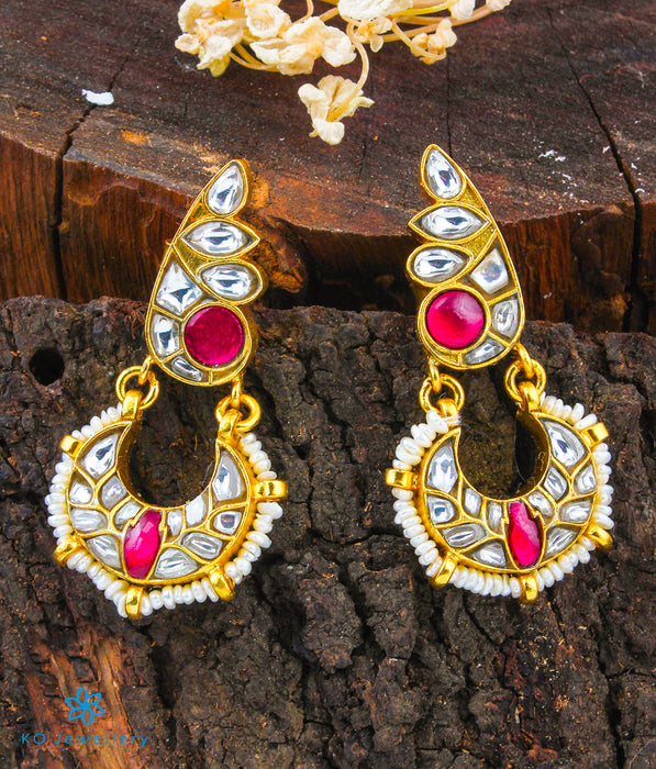 Gold Plated Jadtar Stone Chand Earrings Design by Riana Jewellery at  Pernia's Pop Up Shop 2024