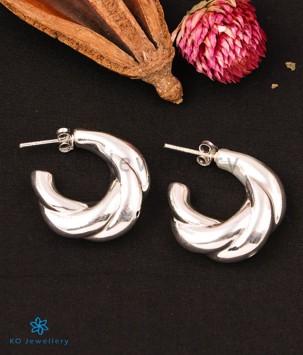The Croissant Silver Hoops