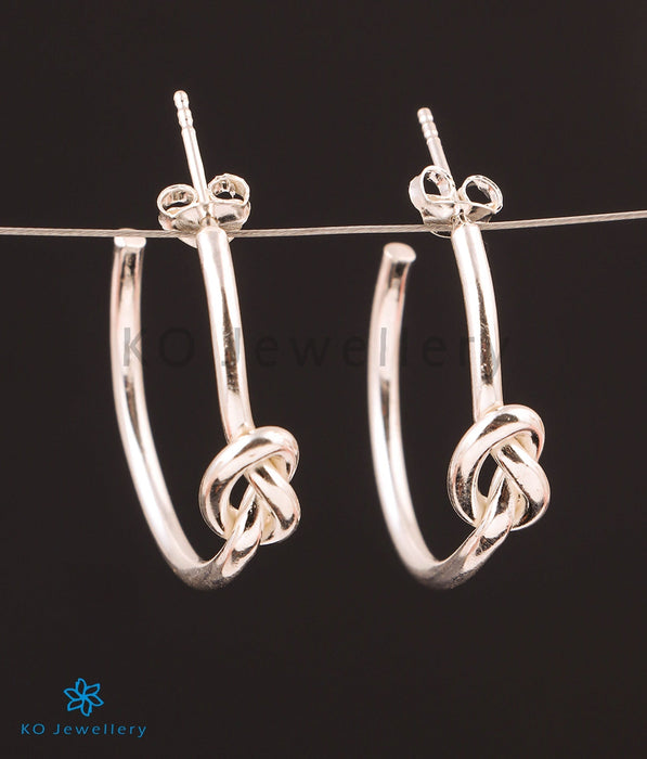The Love Knot Silver Hoops