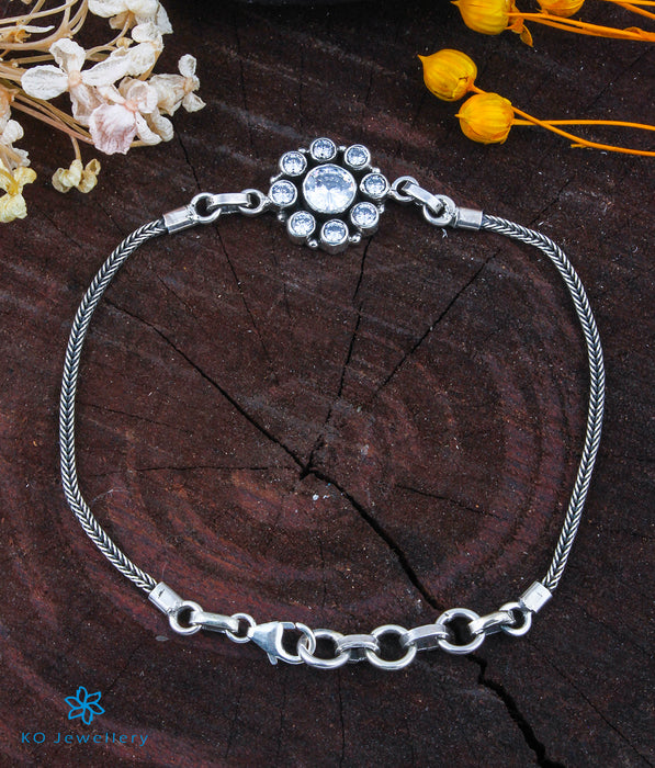 The Adit Silver Gemstone Bracelet(White)