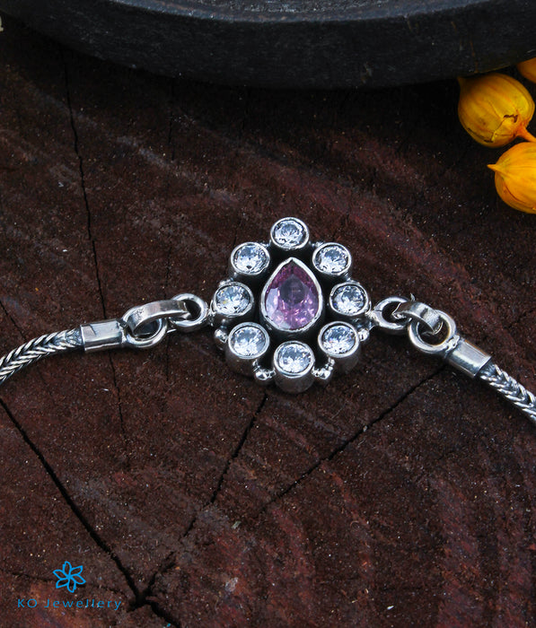 The Kyra Silver Gemstone Bracelet (Pink)