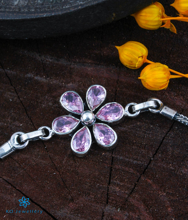 The Arpita Silver Gemstone Bracelet (Pink)