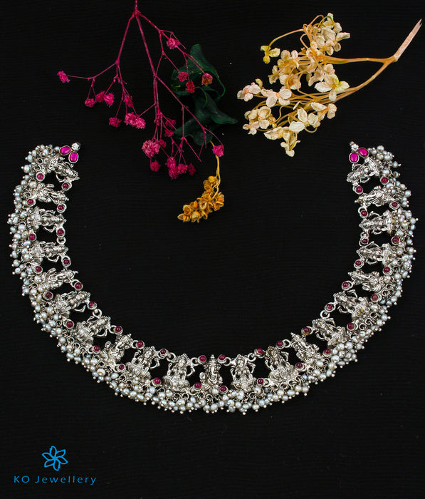 The Shuchi Silver Lakshmi Ganesha Necklace