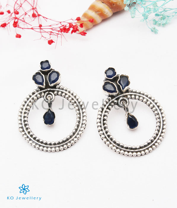The Giva Silver Gemstone Earrings (Blue)