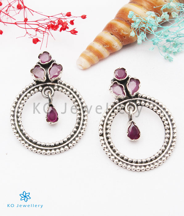 The Giva Silver Gemstone Earrings (Red)