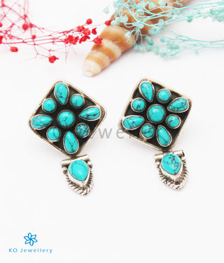The Dhun Silver Gemstone Earrings (Turquoise)