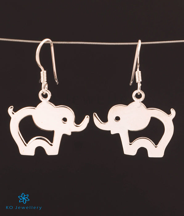 The Wise Elephant Silver Earrings
