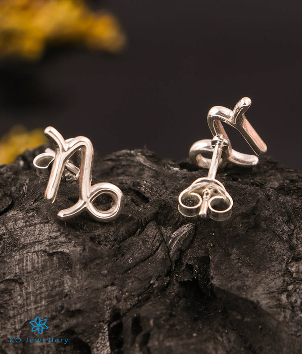 The Capricorn Zodiac Silver Earring