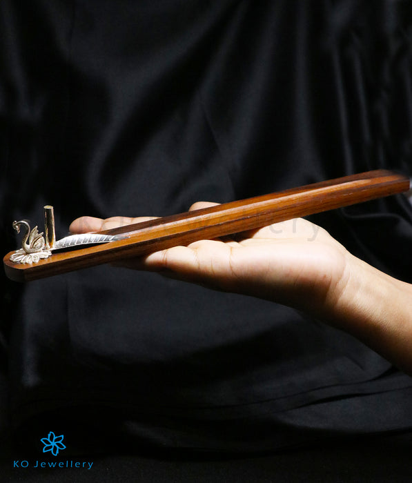 The Hamsa Silver Agarbatti/ Incense Holder