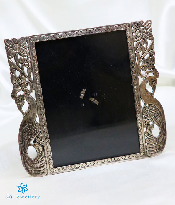 The Barha Sterling Silver Peacock Picture Frame