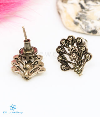 The Ruchira Peacock Silver Marcasite Earrings