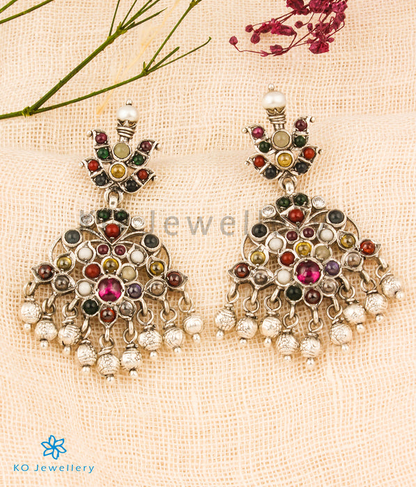 The Srujati Silver Navratna Earrings
