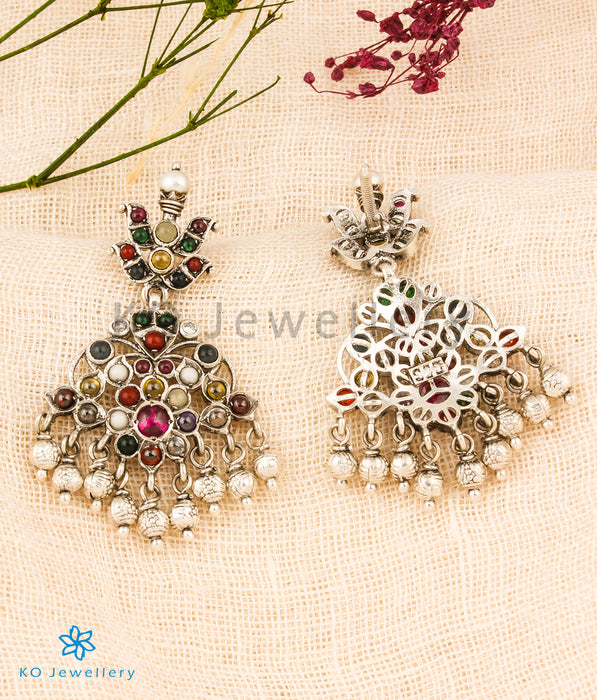 The Srujati Silver Navratna Earrings