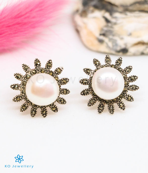 The Fleur Silver Marcasite Earrings