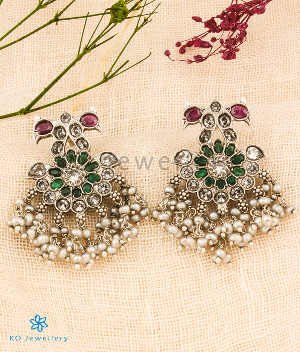 The Pakhi Silver Peacock Earrings