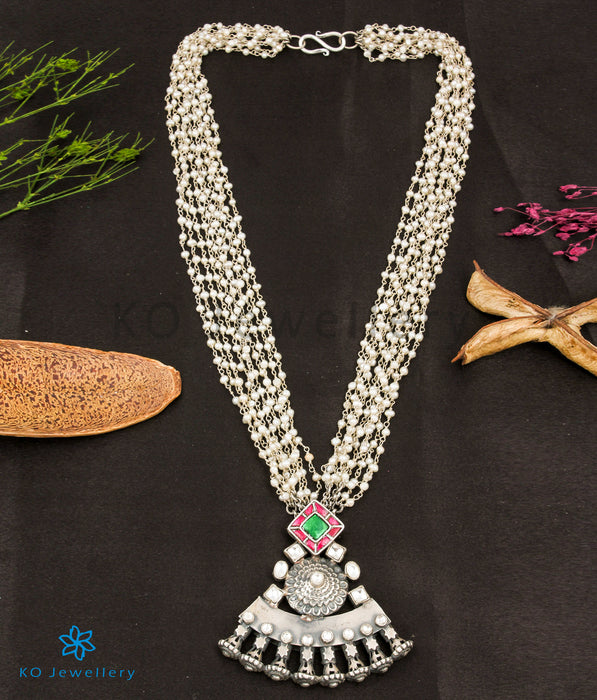 The Trikona Silver Pearl Necklace