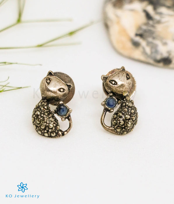 The Cat Silver Marcasite Earrings