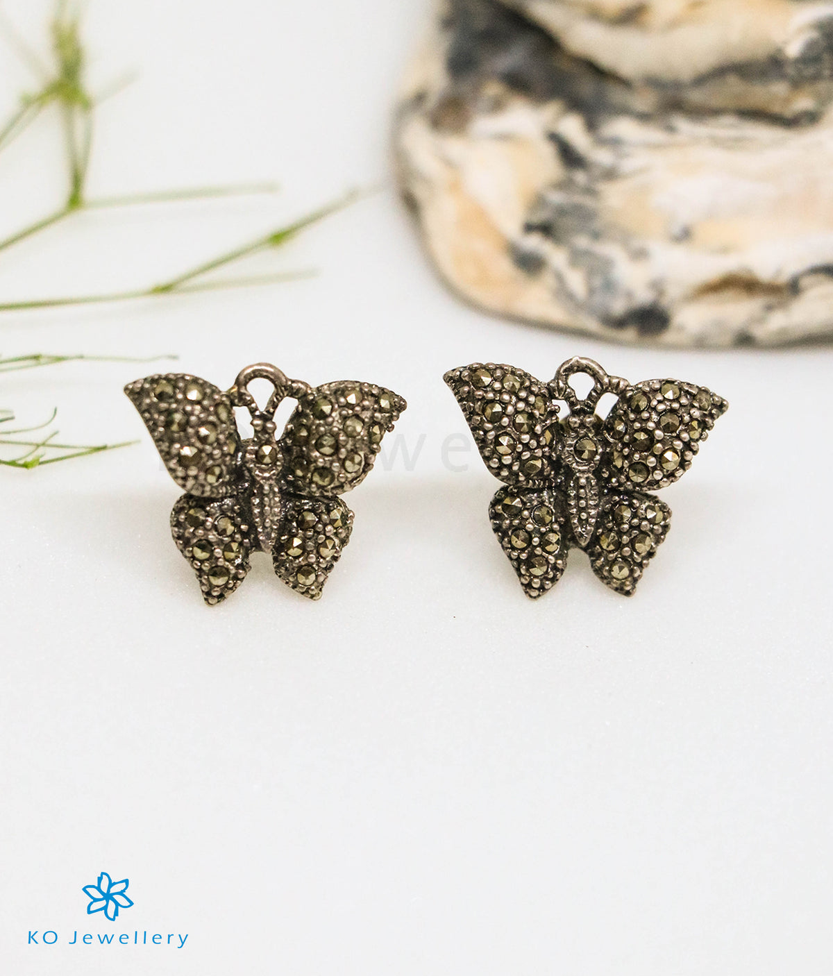 Buy Butterfly studs earrings for girls black colour online from MyGinie  Gifts Pvt Ltd