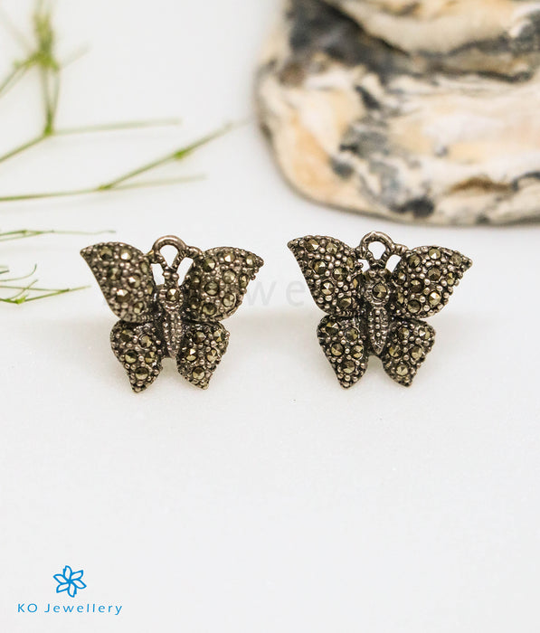 The Shining Butterfly Silver Marcasite Earrings
