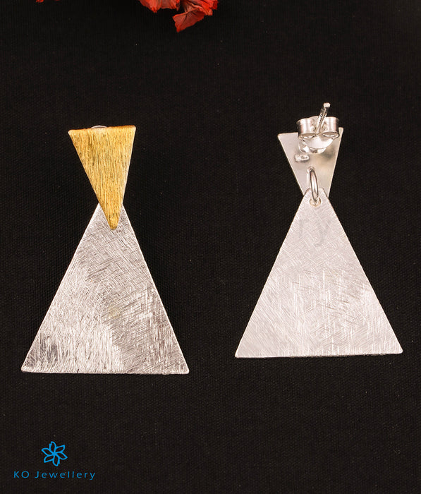 The Cutting Edge Silver Earrings (2 tone)