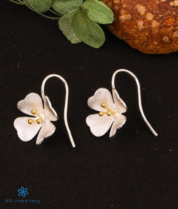 The Iris Floral Silver Earrings (2 tone)