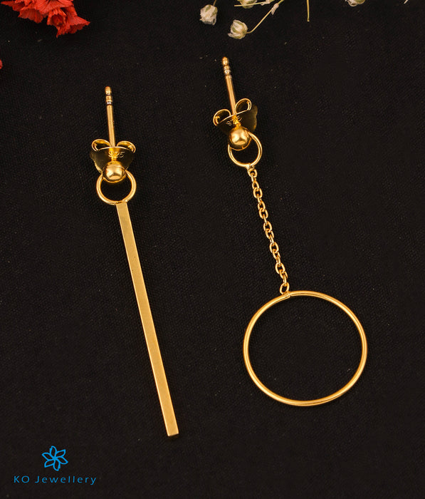 The Stick & Circle Silver Mismatch Earrings