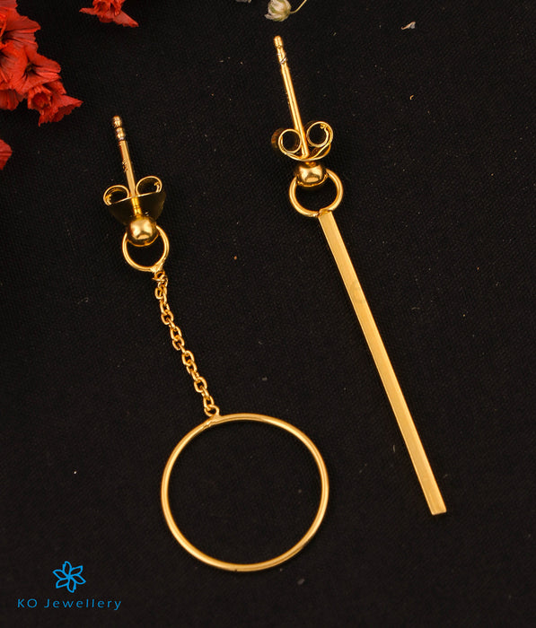 The Stick & Circle Silver Mismatch Earrings
