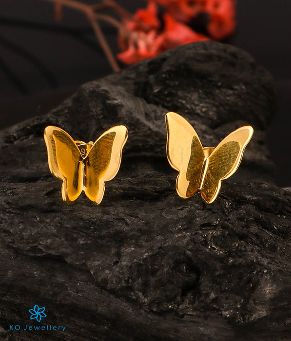 The Golden Butterfly Silver Earrings