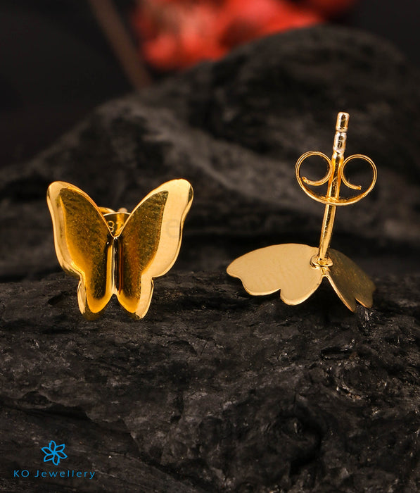 The Golden Butterfly Silver Earrings