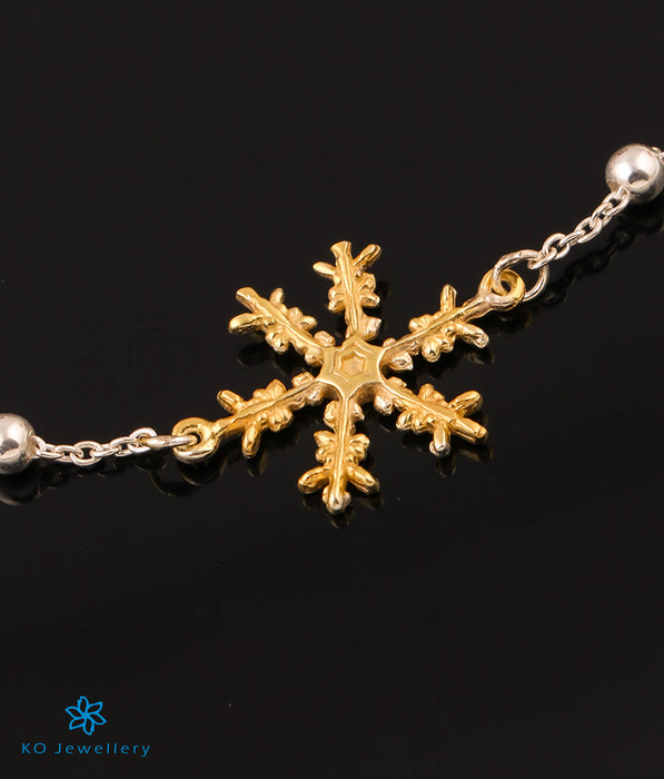 The Snowflake Silver Bracelet (2 tone)