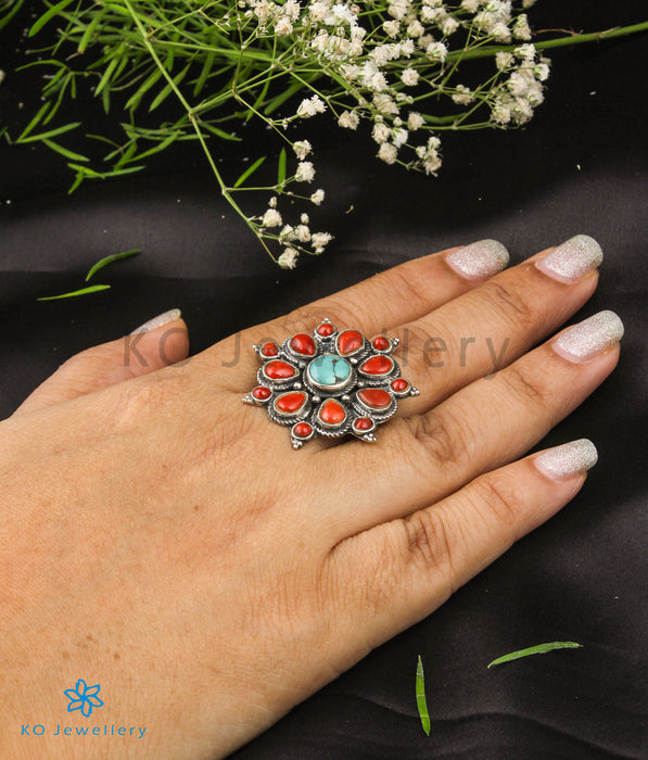 Buy Turquoise Gemstone Ring, 925 Silver Ring, Two Stone Ring, Handmade Ring,  Adjustable Ring, Bezel Ring, Turquoise Jewelry Online in India - Etsy