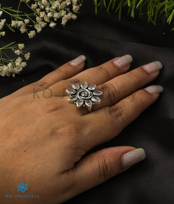 The Nazm Silver Statement Open Finger Ring